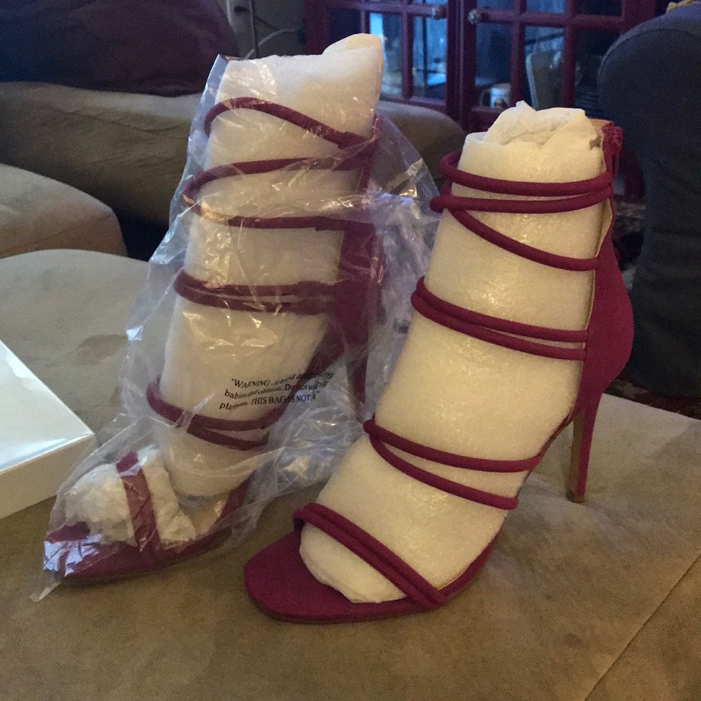 Fuschia Strappy sandals.